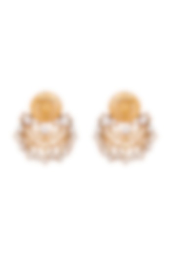Gold Plated Crystal Chandbali Earrings by Anita Dongre Silver Jewellery