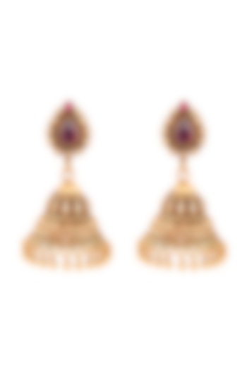 Gold Plated Bahana Jhumki Earrings by Anita Dongre Silver Jewellery