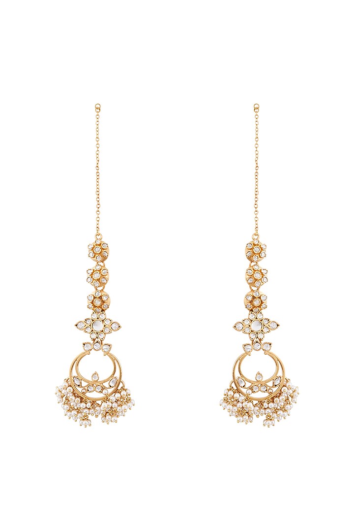 Gold Plated Floral Tali Dangler Earrings by Anita Dongre Silver Jewellery at Pernia's Pop Up Shop
