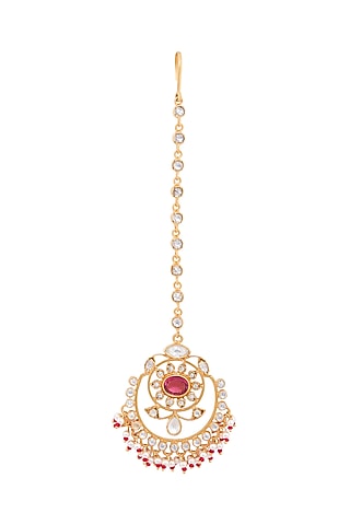 Gold Plated Maanvi Maang Tikka by Anita Dongre Silver Jewellery