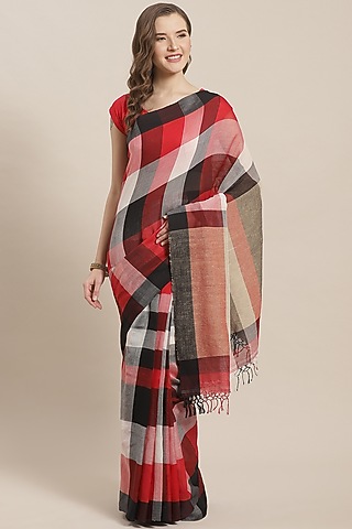 Multi Colored Handloom Cotton Saree by Aditri