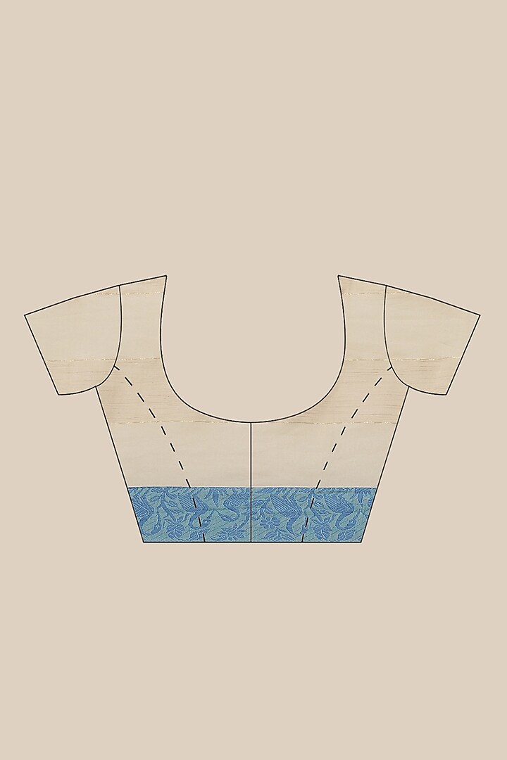 Cream & Cobalt Blue Embroidered Festive Saree by Aditri at Pernia's Pop Up Shop