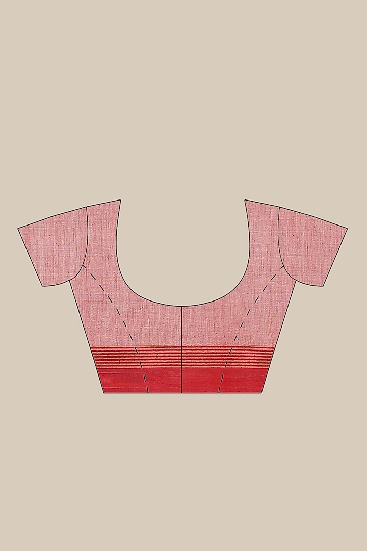 Cream & Red Bengali Festive Saree by Aditri at Pernia's Pop Up Shop