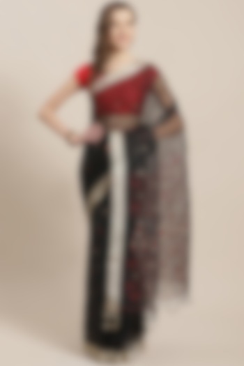 Black Embroidered Saree by Aditri