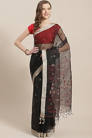 Black Embroidered Saree by Aditri