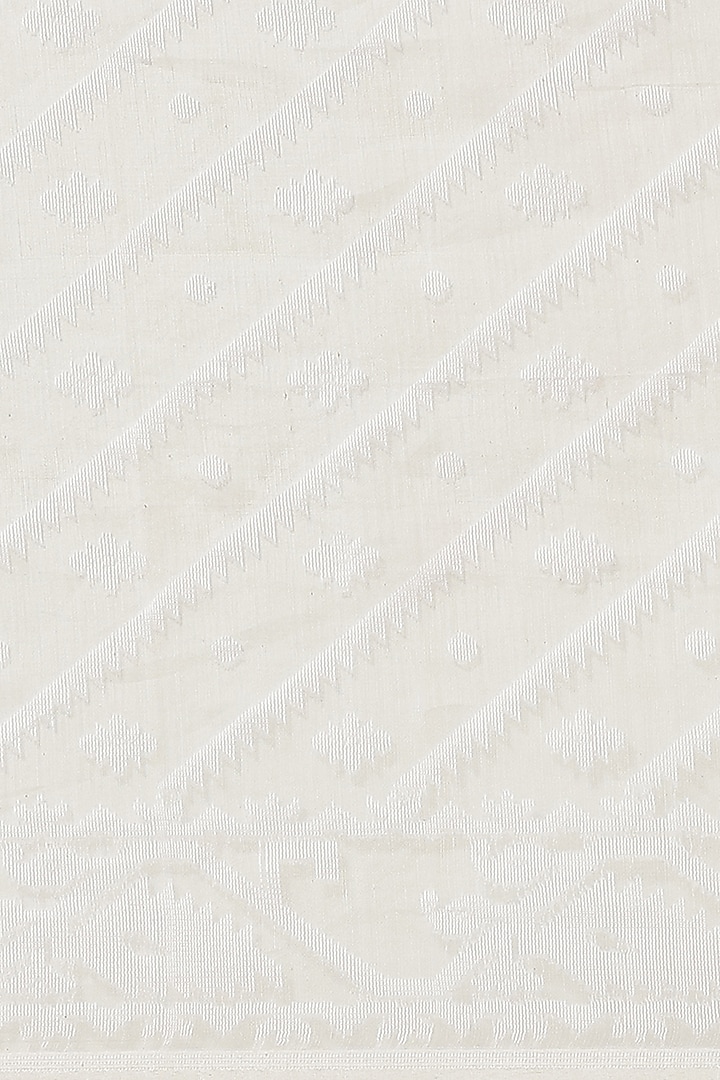 White Jamdani Embroidered Festive Saree by Aditri at Pernia's Pop Up Shop