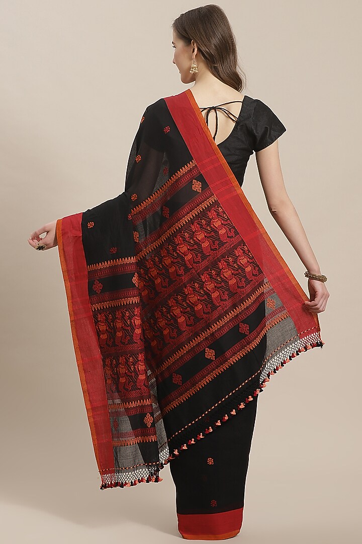 Black Baluchari Embroidered Festive Saree by Aditri at Pernia's Pop Up Shop