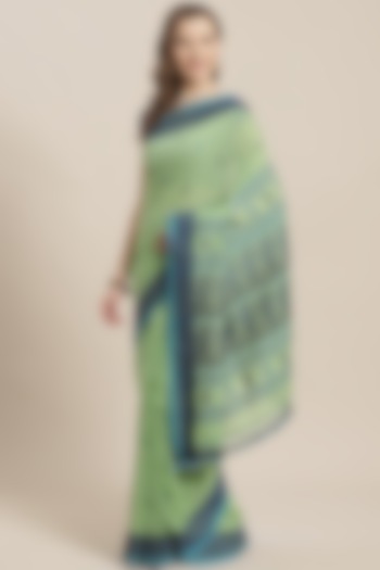 Green Embroidered Saree by Aditri