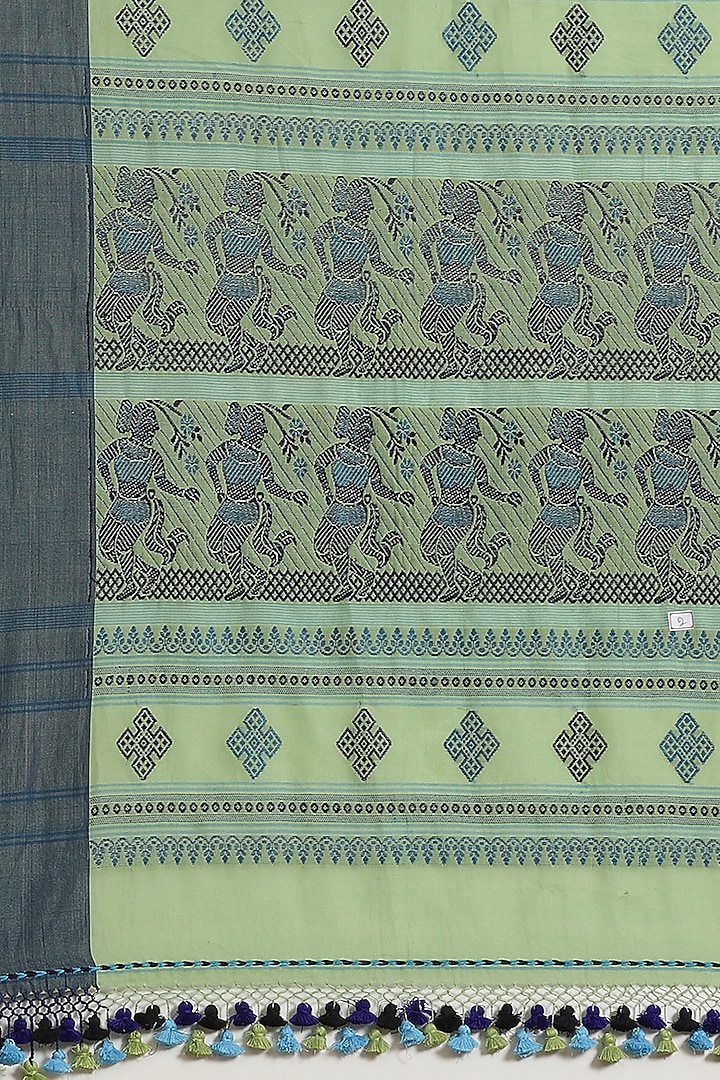 Green Embroidered Festive Saree by Aditri at Pernia's Pop Up Shop