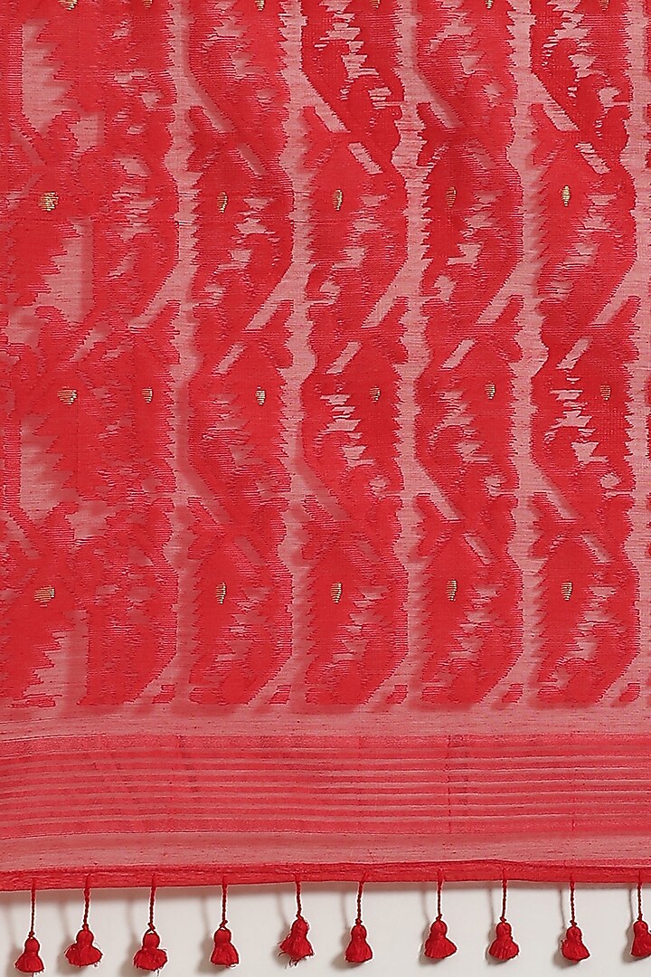 Red Embroidered Festive Saree by Aditri at Pernia's Pop Up Shop