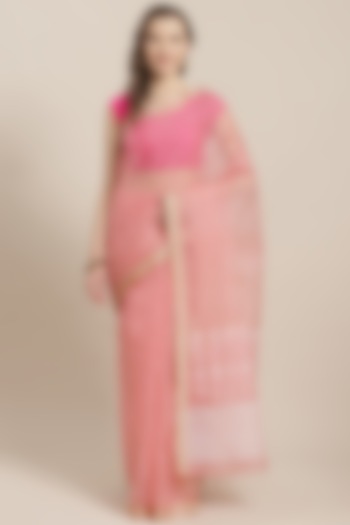 Pink Embroidered Saree by Aditri