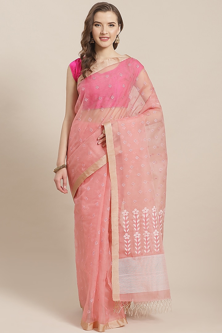 Pink Embroidered Saree by Aditri