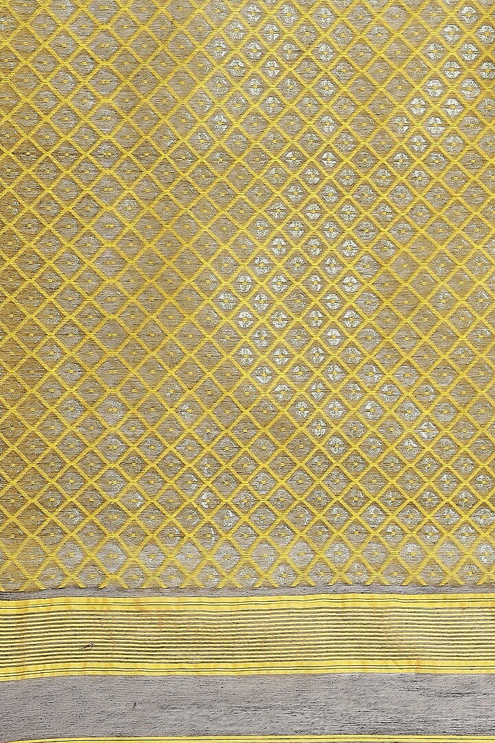 Olive Resham Silk Jamdani Handwoven Floral Festive Saree by Aditri at Pernia's Pop Up Shop