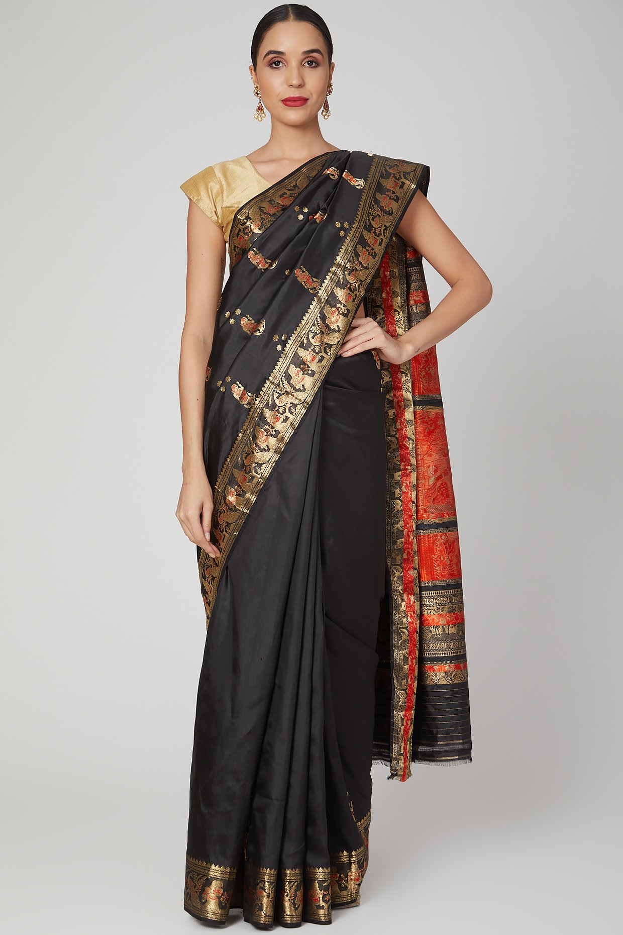 Baluchari Silk Saree with Christian motifs - Rapurnas