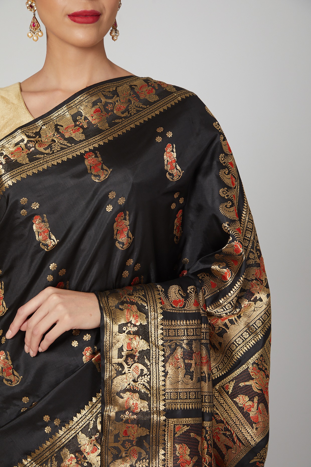 Black Baluchari Saree with Magnificent Pallav