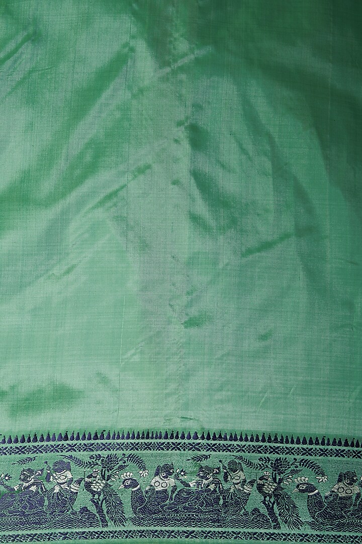 Emerald Green Baluchari Party Wear Saree by Aditri at Pernia's Pop Up Shop