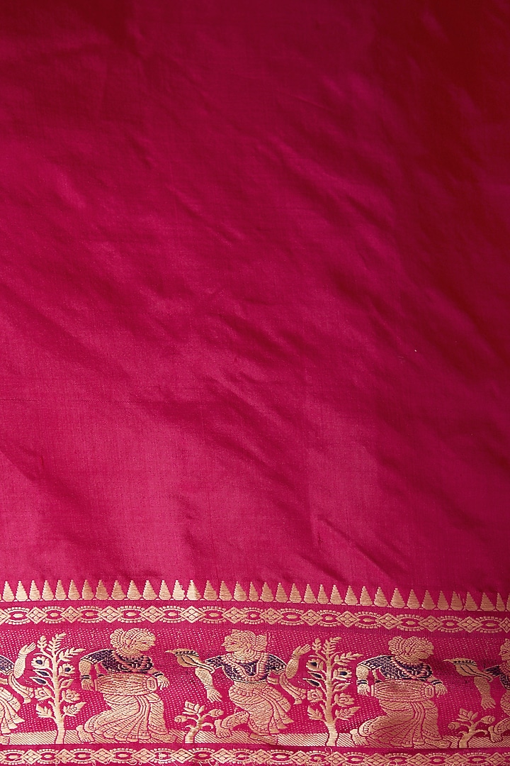 Pink Meenakari Silk Baluchari Party Wear Saree Set by Aditri at Pernia's Pop Up Shop