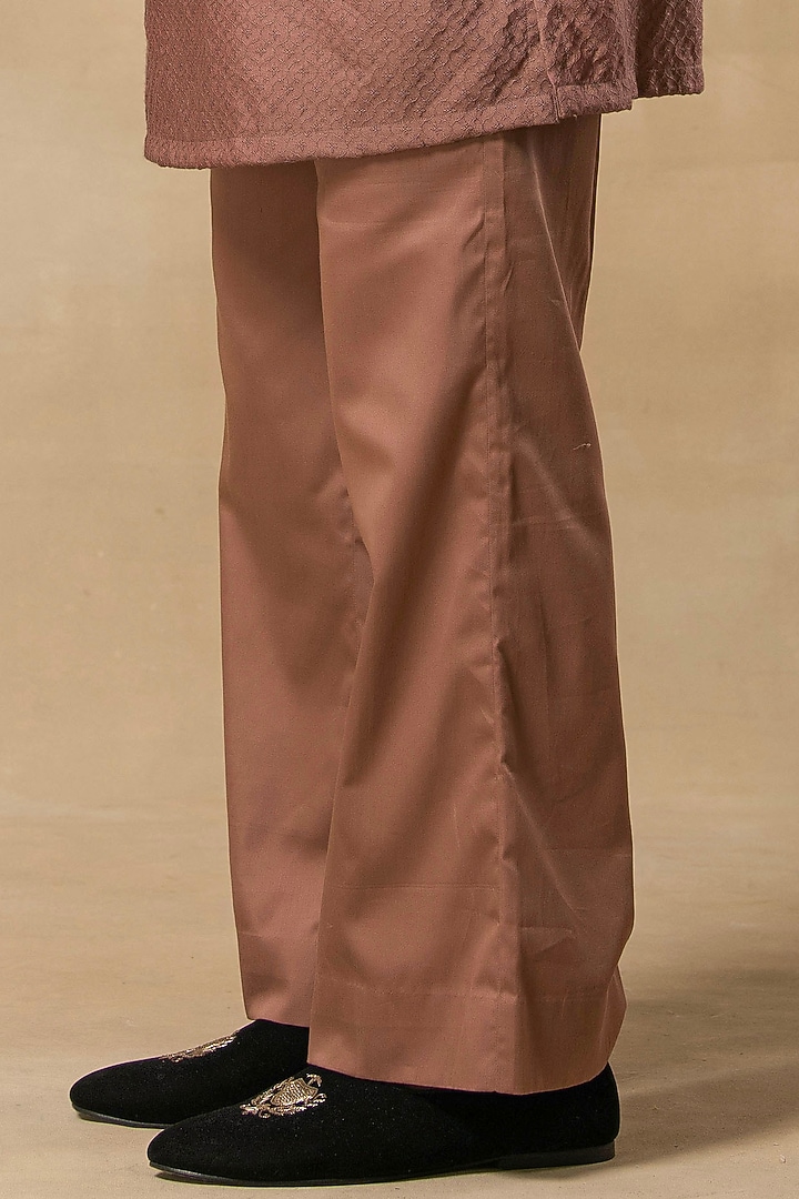 Wine Raw Silk Machine Embroidered Indo-Western Jacket Set by Aditya Sachdeva Men at Pernia's Pop Up Shop