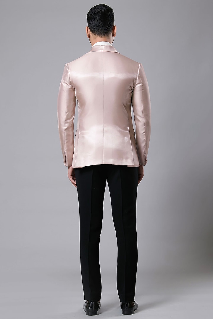 Gold Satin Tuxedo Set by Aditya Sachdeva Men at Pernia's Pop Up Shop
