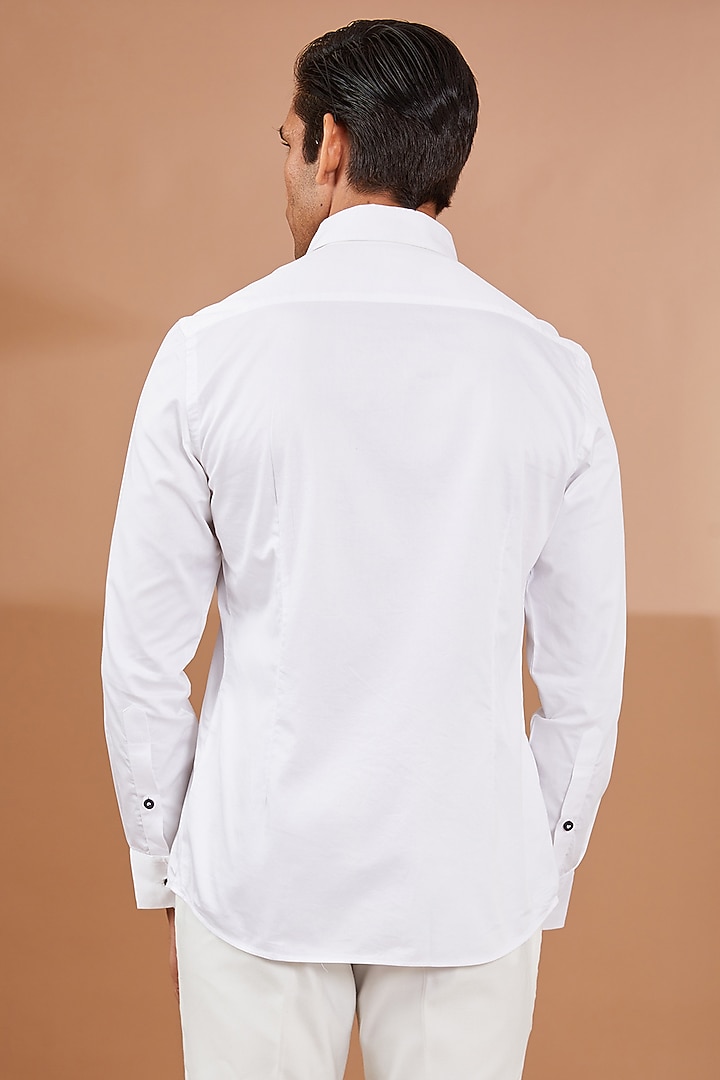 White Italian Crepe Pant Set by Aditya Sachdeva Men at Pernia's Pop Up Shop