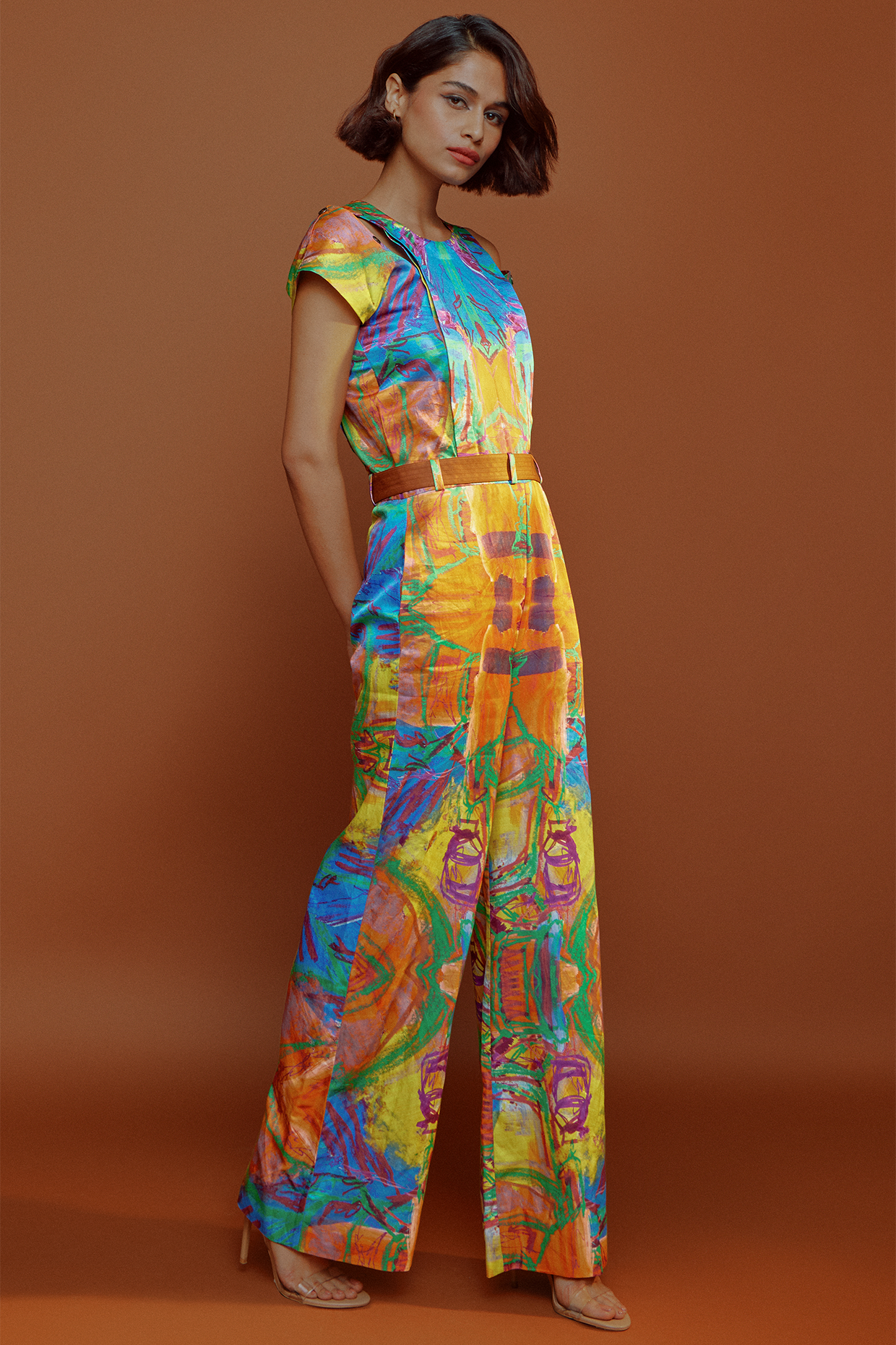 Multi-Colored Cotton Jumpsuit by Advait