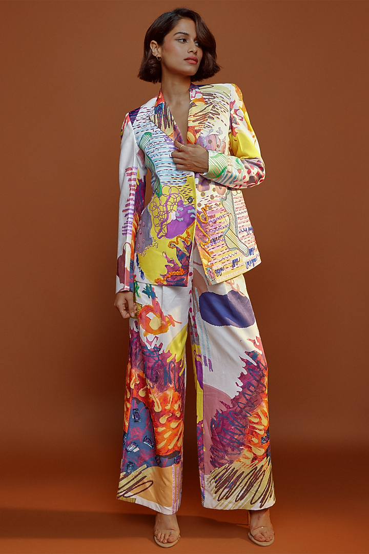 Multi-Colored Embroidered Blazer by Advait at Pernia's Pop Up Shop