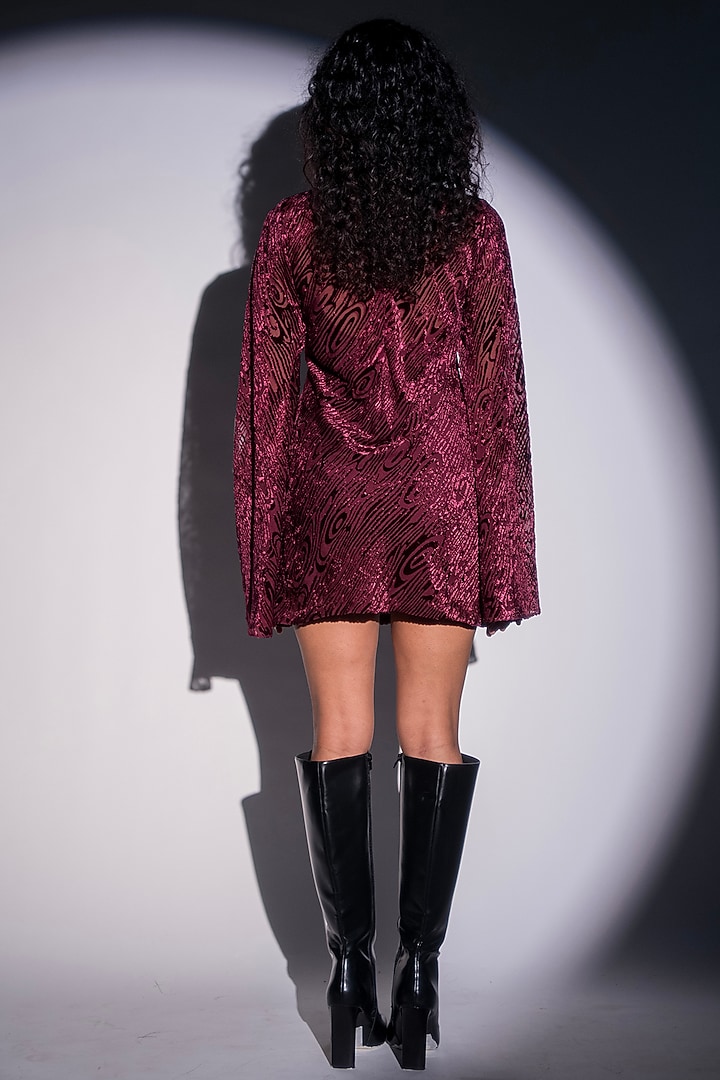 Wine Velvet Mini A-line Summer Dress by Advait at Pernia's Pop Up Shop