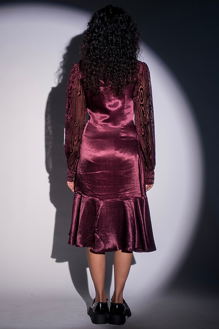 Wine Velvet Shirt by Advait at Pernia's Pop Up Shop
