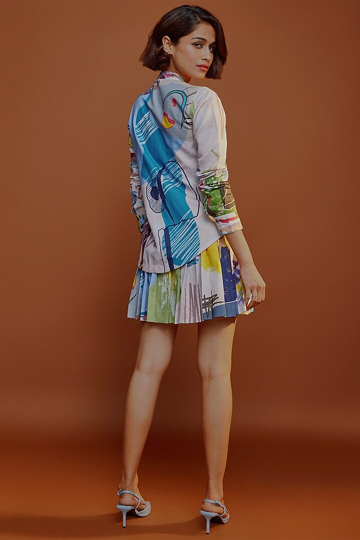 Multi-Colored Pleated Mini Skirt by Advait at Pernia's Pop Up Shop