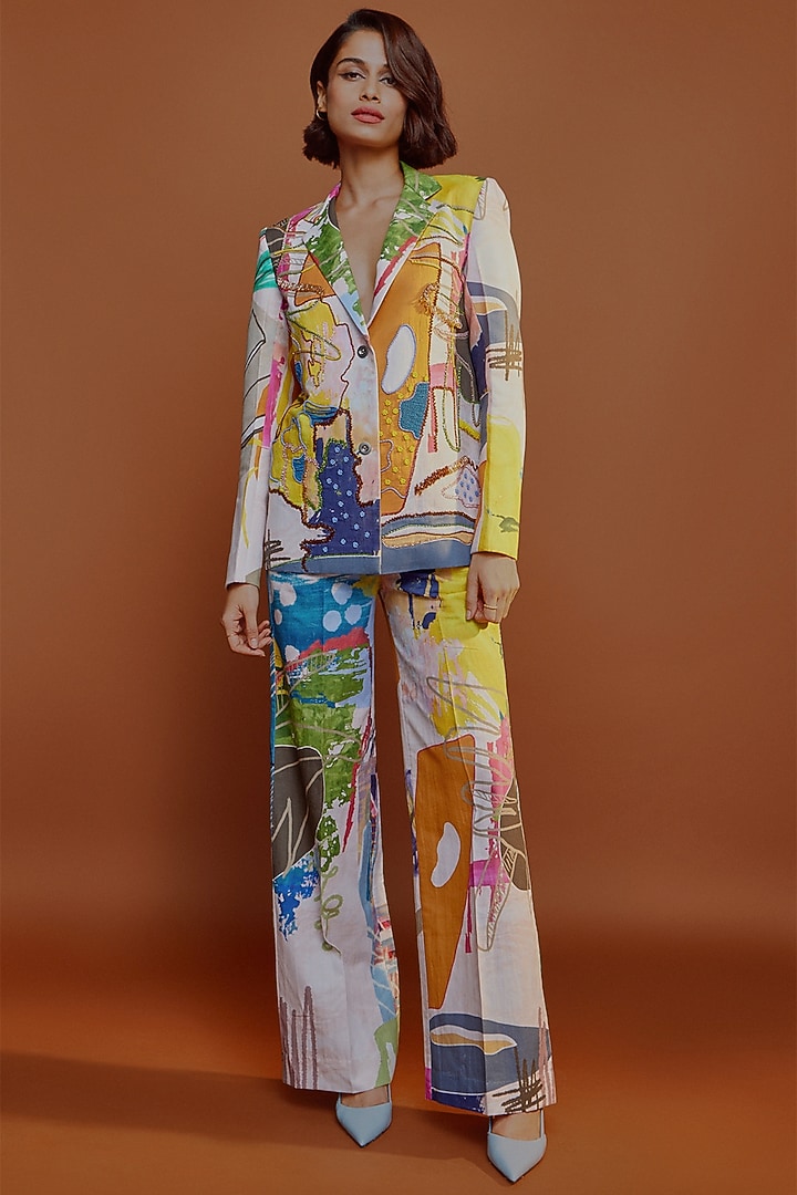 Multi-Colored Embroidered Blazer by Advait at Pernia's Pop Up Shop