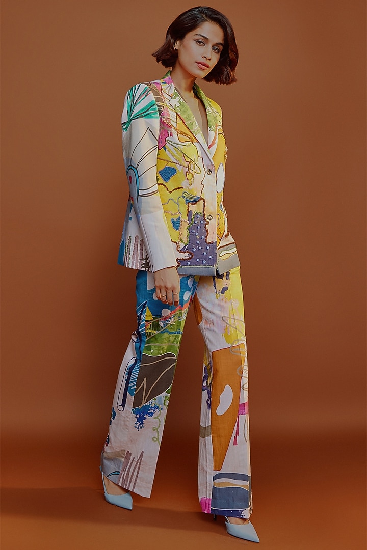 Multi-Colored Flared Trousers by Advait at Pernia's Pop Up Shop