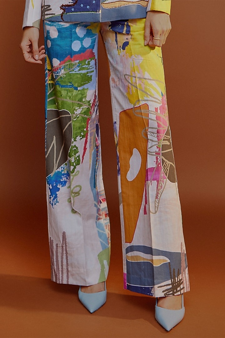 Multi-Colored Flared Trousers by Advait at Pernia's Pop Up Shop