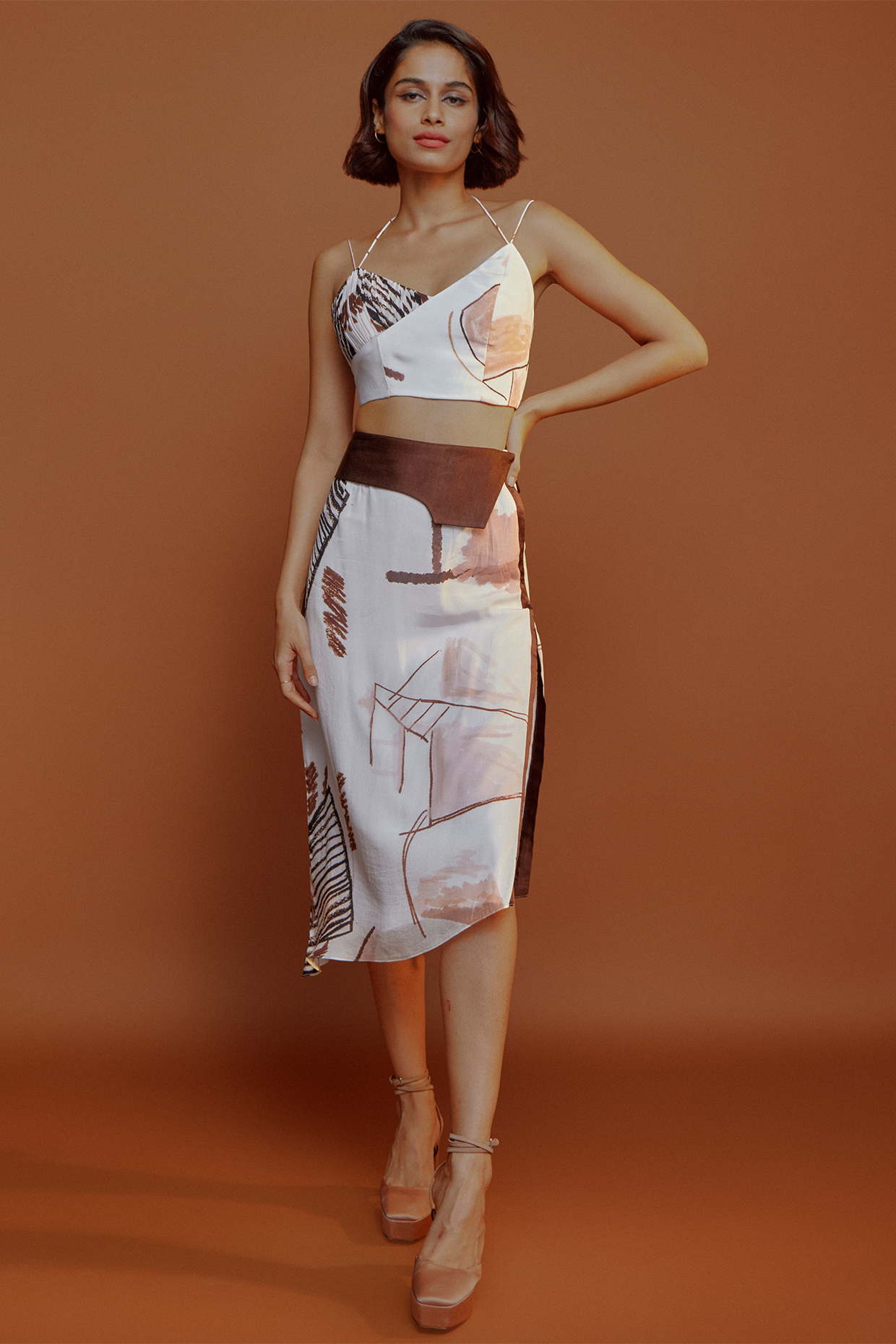 Multi-Colored Crepe Panelled Corset by Advait at Pernia's Pop Up Shop