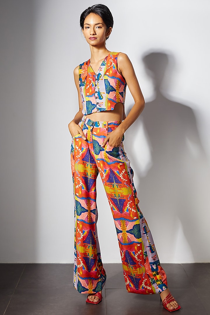 Multi-Colored Tencel Twill Trousers by Advait