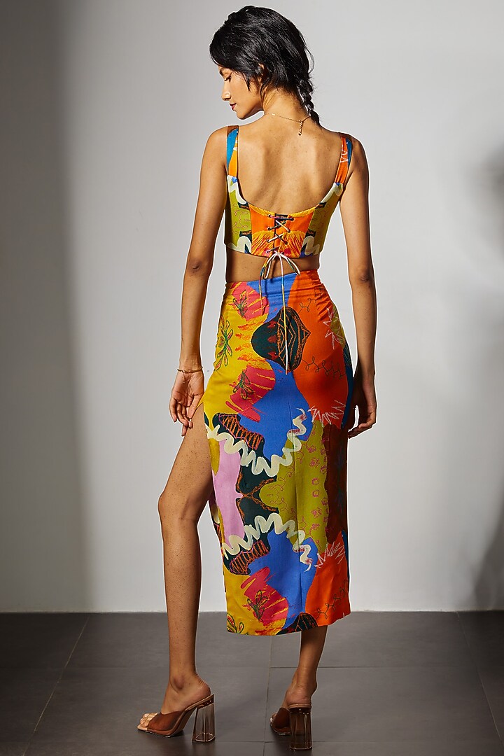 Multi-Colored Tencel Twill Pencil Skirt by Advait at Pernia's Pop Up Shop