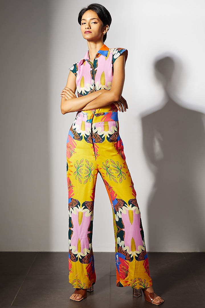 Multi-Colored Tencel Twill Jumpsuit by Advait
