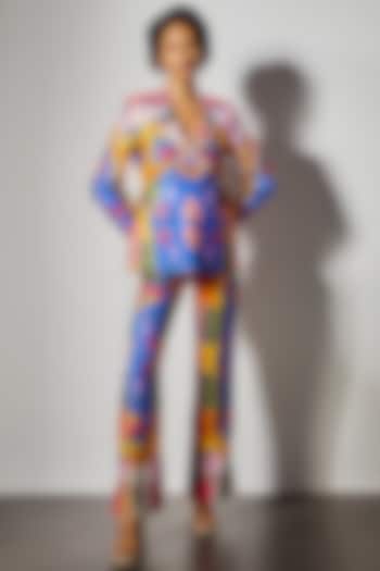 Multi-Colored Bemberg Satin Blazer by Advait at Pernia's Pop Up Shop