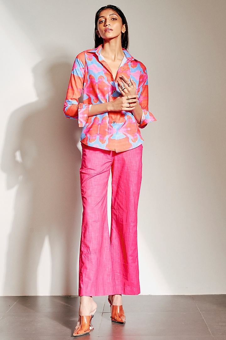 Pink Flared Pants by Advait