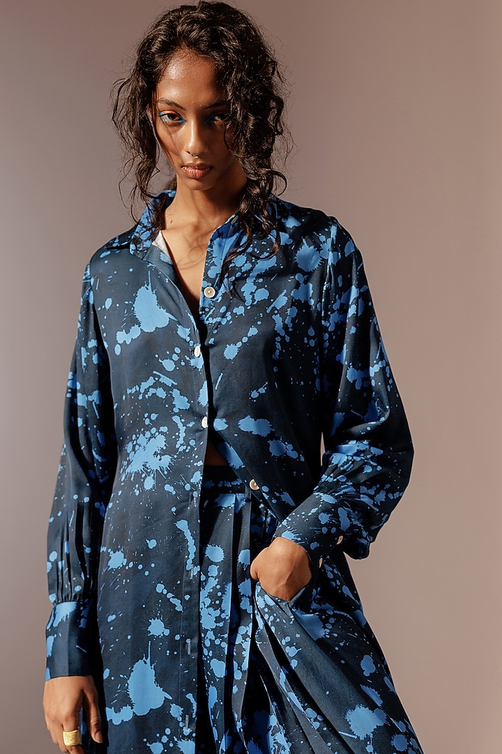 Multi-Colored Satin Twill Printed Co-Ord Set by Advait at Pernia's Pop Up Shop