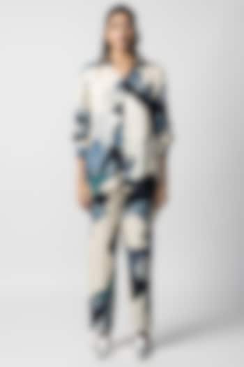 Multi-Colored Crepe & Satin Twill Co-Ord Set by Advait at Pernia's Pop Up Shop