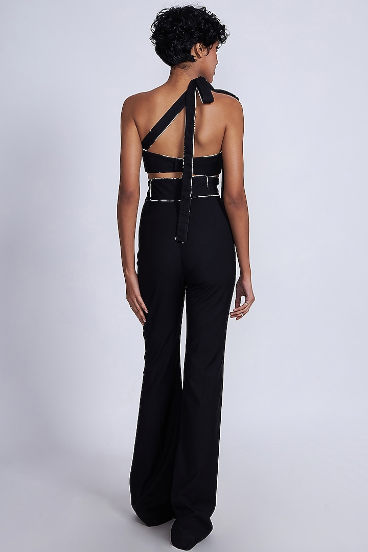 Black Suiting Printed Co-Ord Set by Advait at Pernia's Pop Up Shop