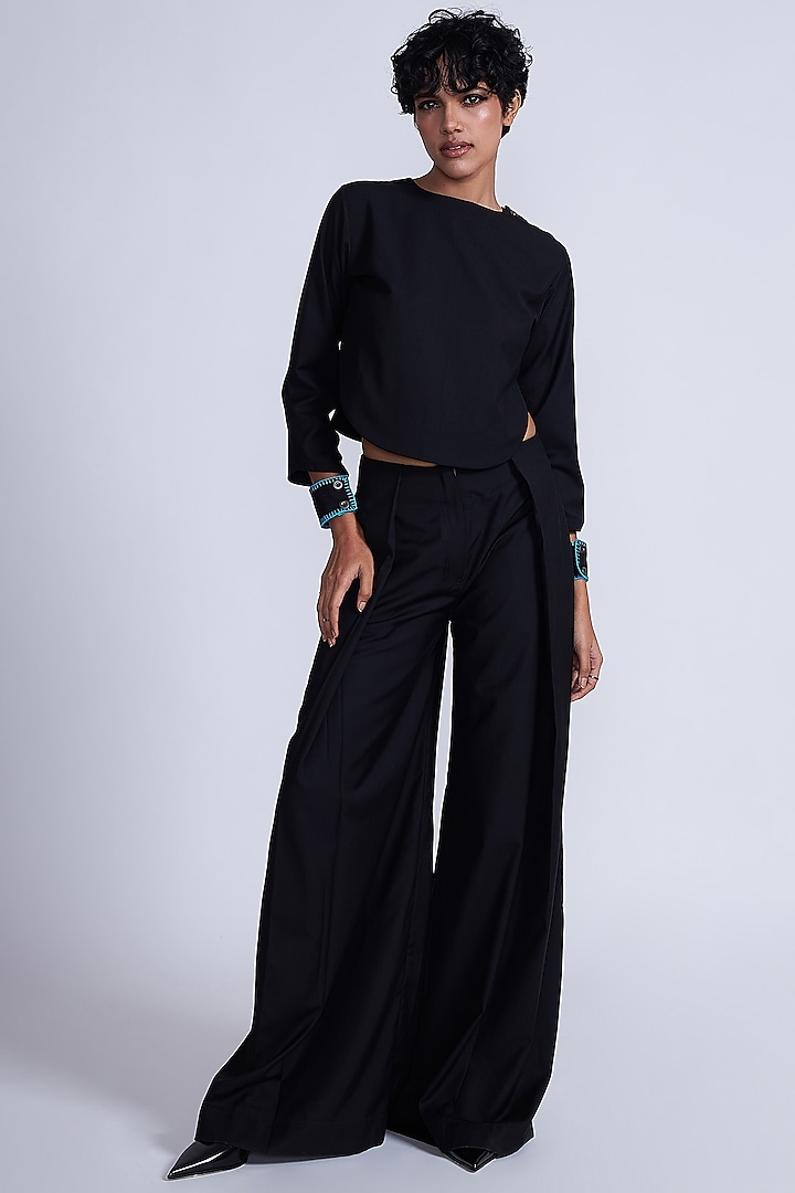 Black Suiting Co-Ord Set by Advait at Pernia's Pop Up Shop