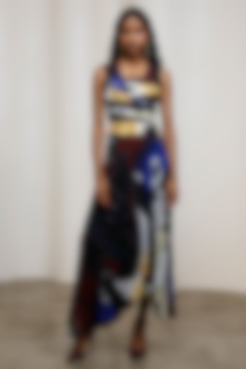 Black Crinkle Chiffon Maxi Vacation Dress by Advait at Pernia's Pop Up Shop