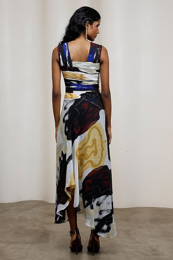 Black Crinkle Chiffon Maxi Vacation Dress by Advait at Pernia's Pop Up Shop