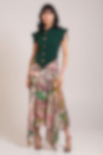 Multi-Colored Crepe Printed Midi Skirt Set by Advait at Pernia's Pop Up Shop