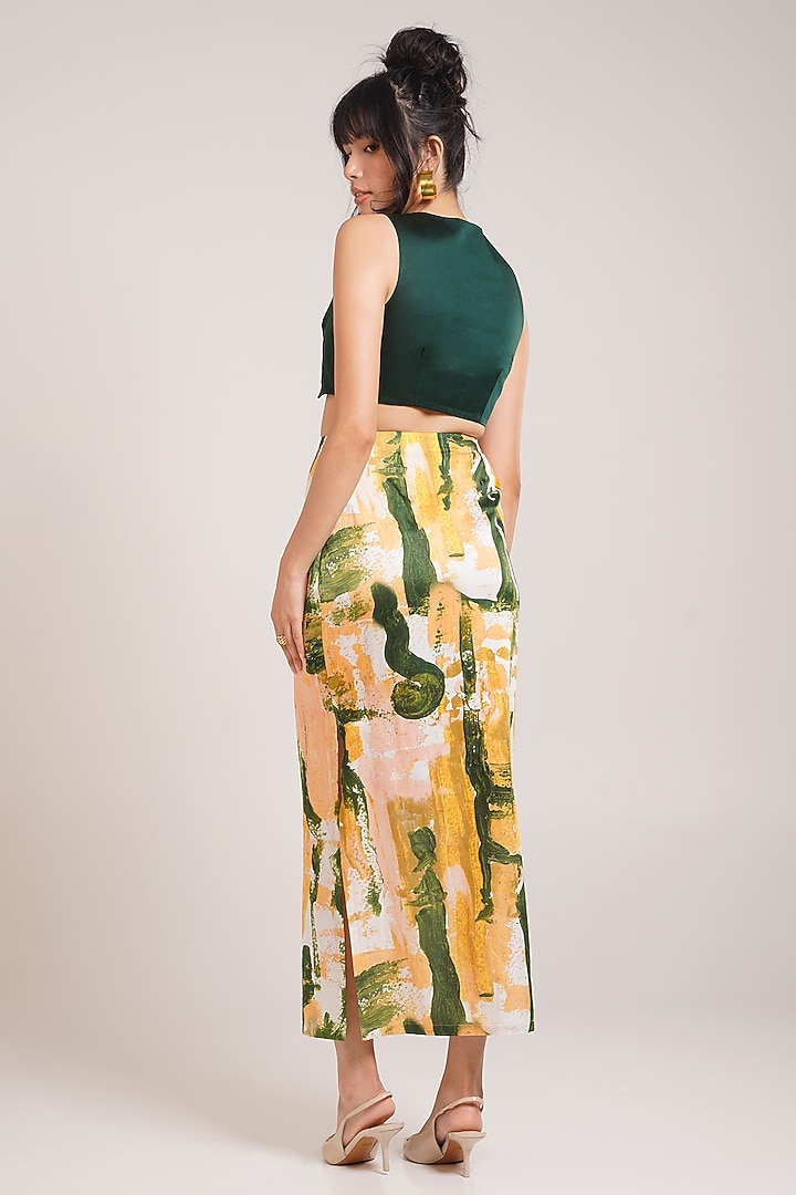 Multi-Colored Cotton Satin Printed Skirt Set by Advait at Pernia's Pop Up Shop