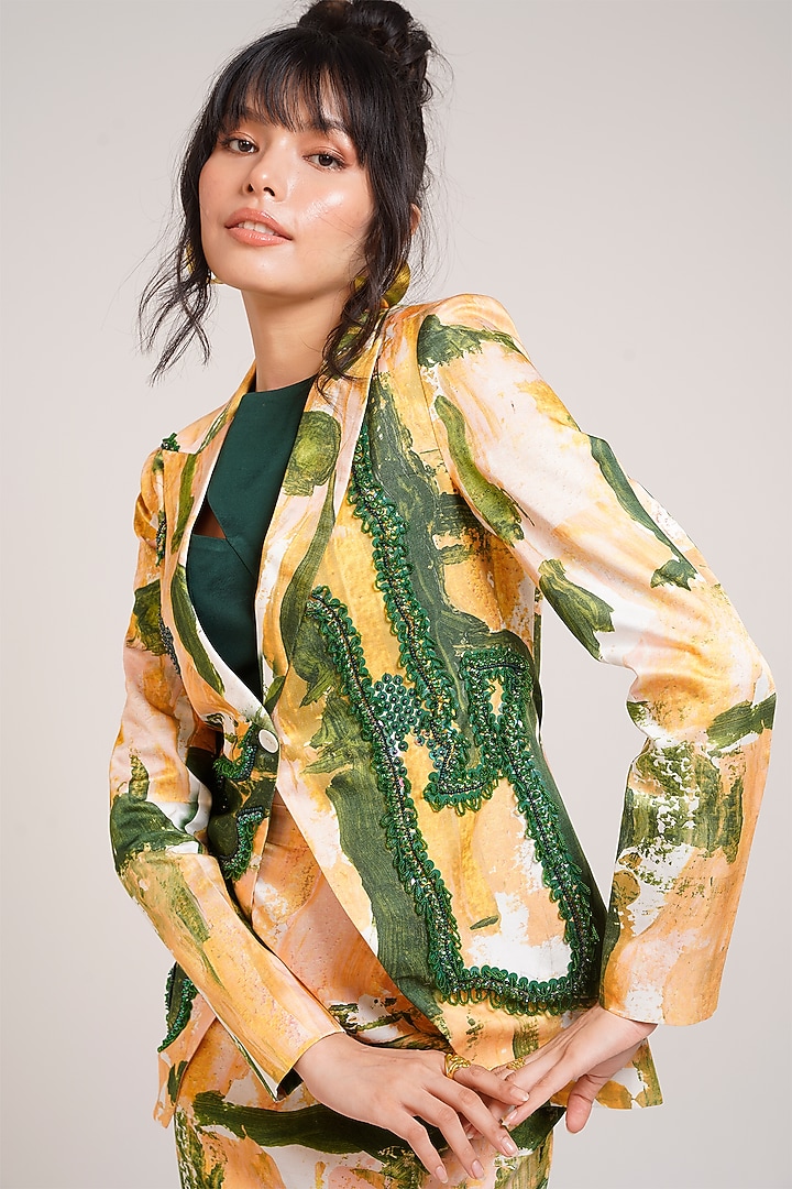 Multi-Colored Cotton Satin Printed Skirt Set by Advait at Pernia's Pop Up Shop