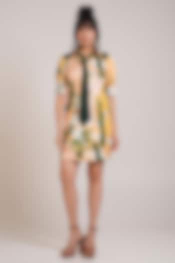 Multi-Colored Cotton Satin Hand Painted Blazer Summer Dress by Advait at Pernia's Pop Up Shop