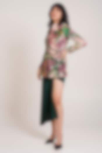 Multi-Colored Natural Crepe Printed Jacket Set by Advait at Pernia's Pop Up Shop
