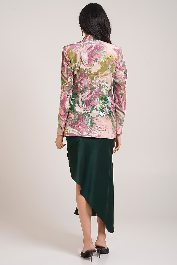 Multi-Colored Natural Crepe Printed Jacket Set by Advait at Pernia's Pop Up Shop